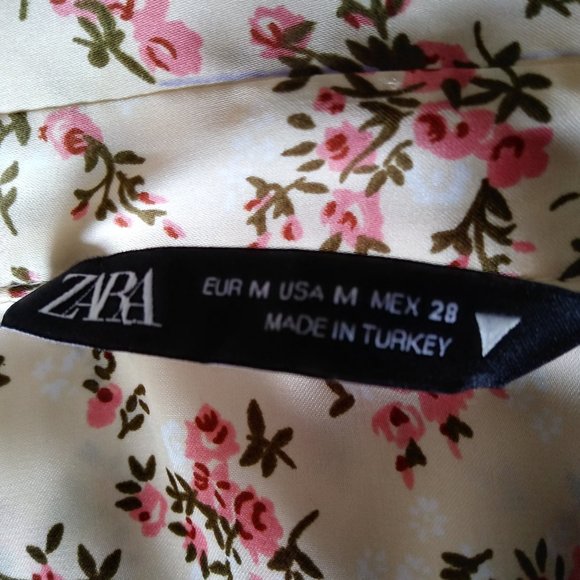 PRINTED SATIN SHIRT VANILLA - Picture 2 of 8